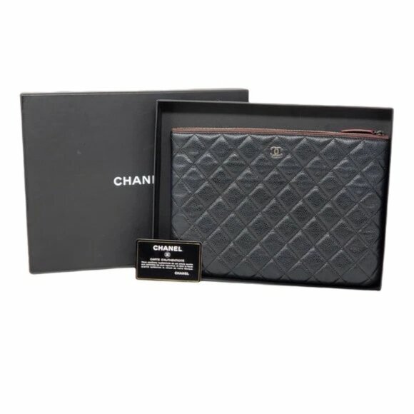 Chanel CC Caviar Quilted Cosmetic / Clutch Bag 760-082825 - Picture 1 of 12